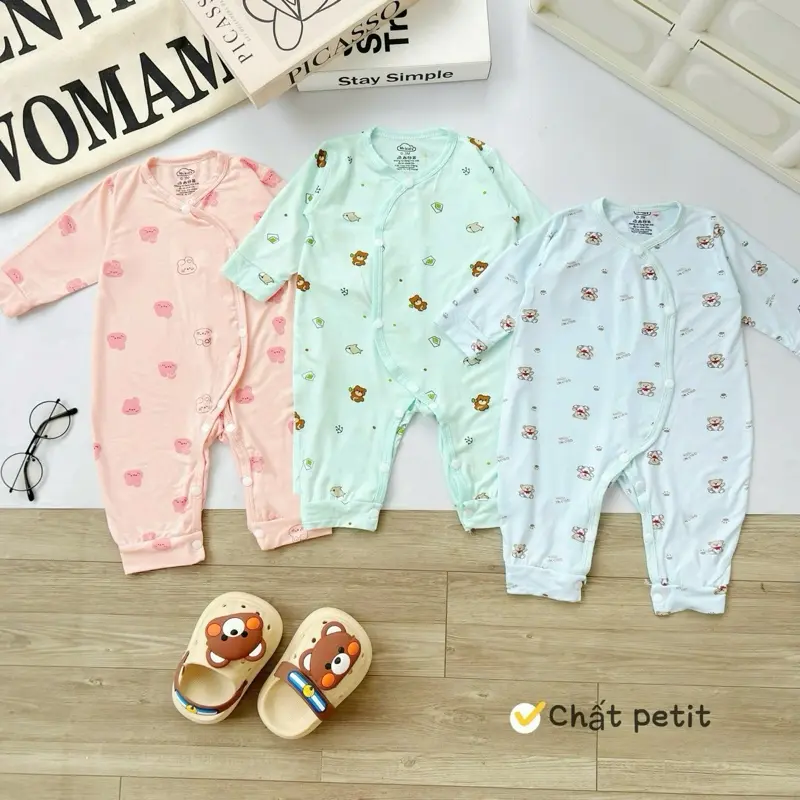Body dài màu họa tiết chất thun lạnh mềm mát cho bé 1