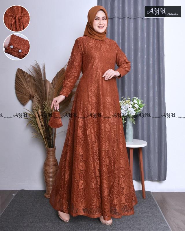 gamis safana gamis burkat jumbo dress kondangan dress pesta free masker Wanita Muslim Mewah Lembut Tebal