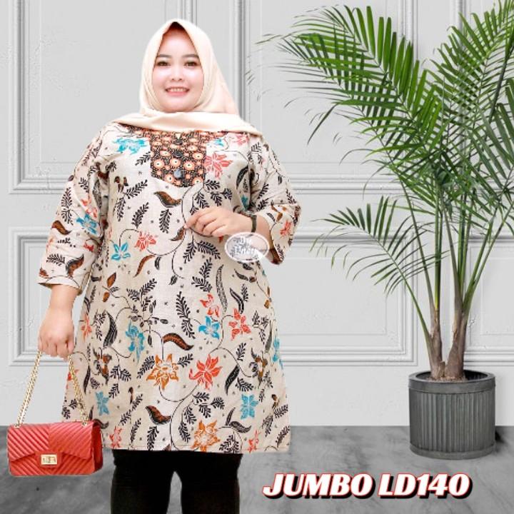 Atasan Baju Couple Wanita Pasangan Batik Katun Tunik Seragam Kantor Motif Terbaru Size Jumbo 1