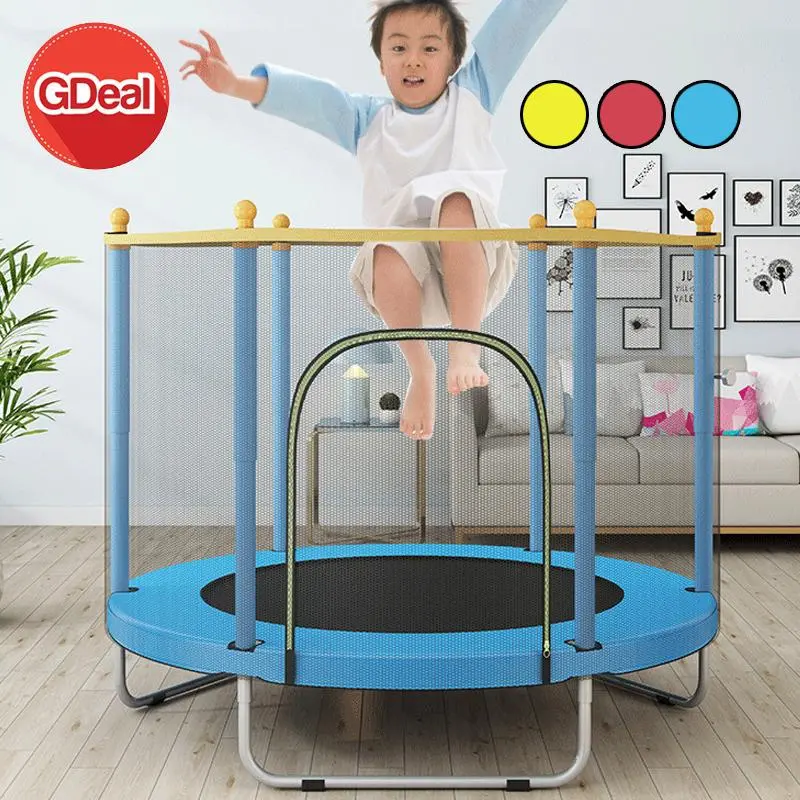 GDeal Recreational Home Adult Children Indoor Outdoor Trampoline Jumping Exercise With Guard Net Playing Sports Equipment