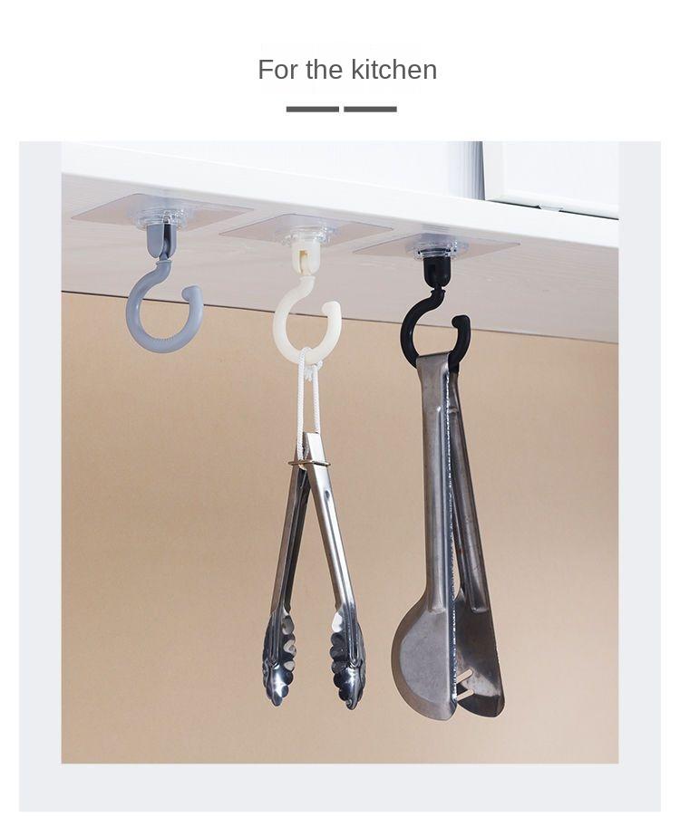 Product Introduction of Heavy Duty Adhesive Hook 360 ° Rotating Ceiling Hook Wall Hanging Hook By Back Coat Hook [Wholesale] Kitchen Organiser 6