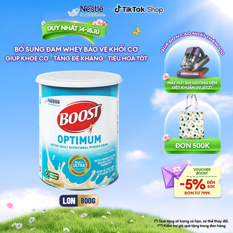 Sữa Bột NESTLÉ BOOST OPTIMUM Xuất Xứ Singapore Bổ Sung Dinh Dưỡng Giúp Cải Thiện Sức Khỏe Cho Người Lớn Tuổi 800G