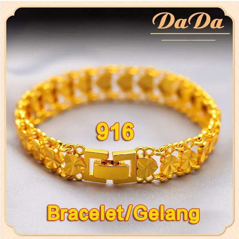 gelang emas titanium cop 916 gold-plated original lucky peac