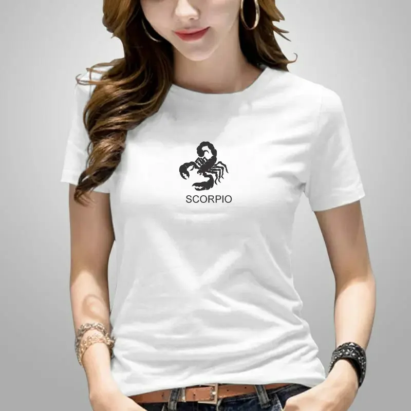 Kaos wanita bahan katun motif scorpio 4
