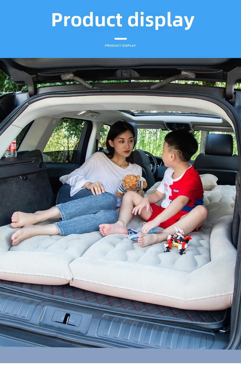 Product Introduction of Off-Road SUV Rear Seat Inflatable Mattress Portable Dual-Use Car Mattress Flocked Multi-Functional Inflatable Mattress 15