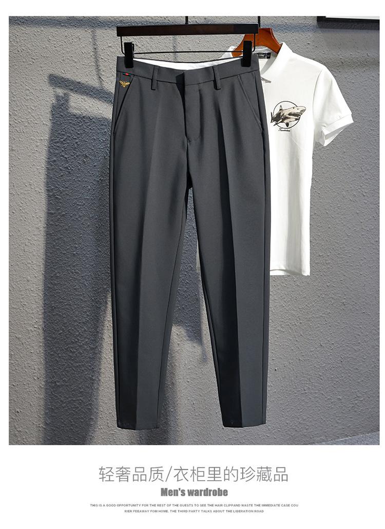 Product Introduction of Men's Slim Fit Black Pants - Korean Style Casual Trousers | Summer Thin Stretch Ankle Length Dress Pants for Men (Trendy Office/Streetwear) 11