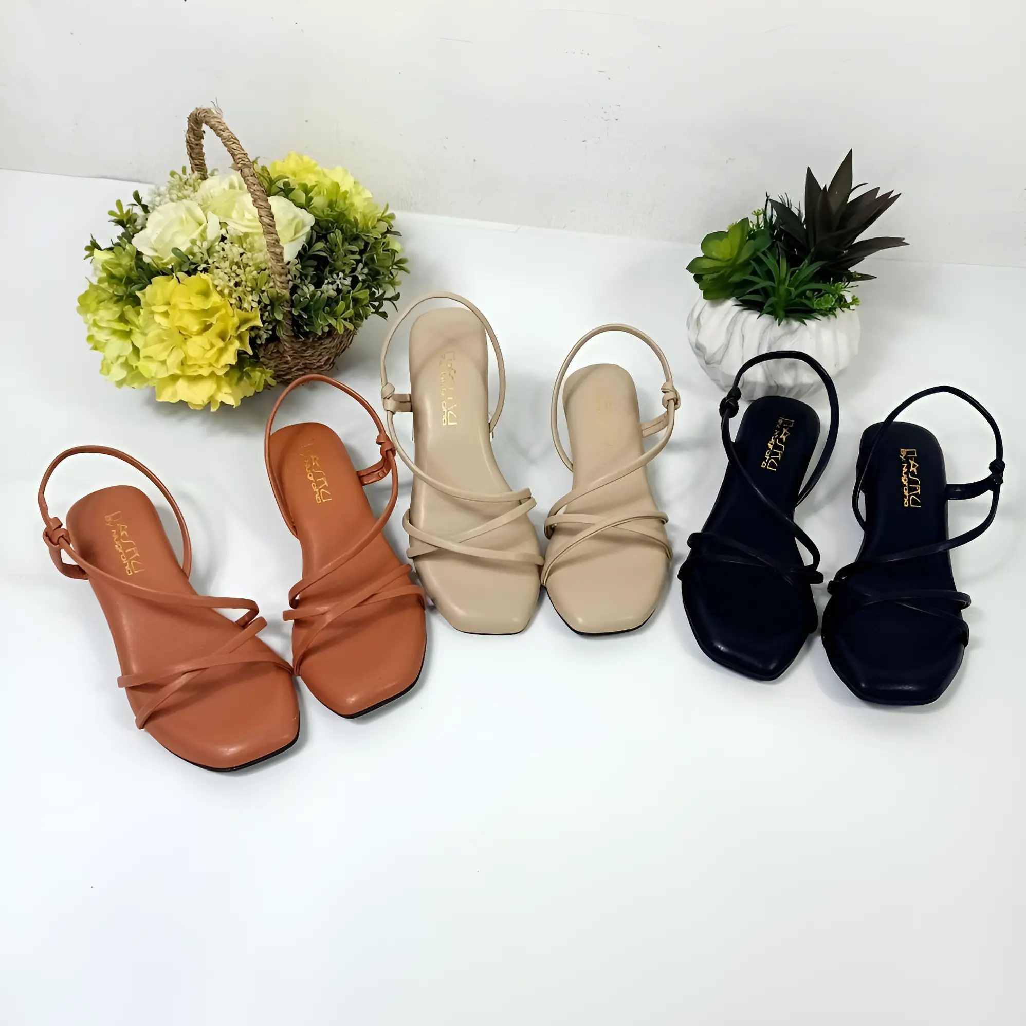 Sandal High Heels Bulan Wanita 3 Cm Sendal Hak Heels Wanita Hak Bulat - Jns02 burgundy sandal  teplek heels  graduation  smp heals korean sandalem puk