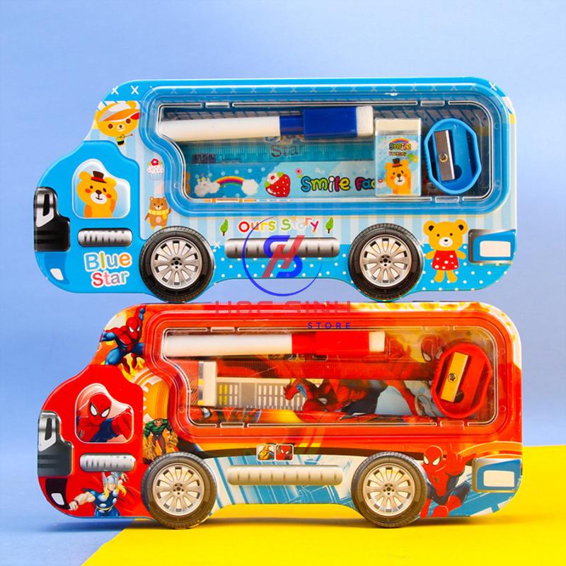 Hộp Đựng Bút Hình Xe Ô Tô Bằng Thiếc 6901 Dành Cho Học Sinh Kèm 5 Món Dụng Cụ Học Tập Hộp Bút Dễ Thương Giao Ngẫu Nhiên Cho Nam Và Nữ