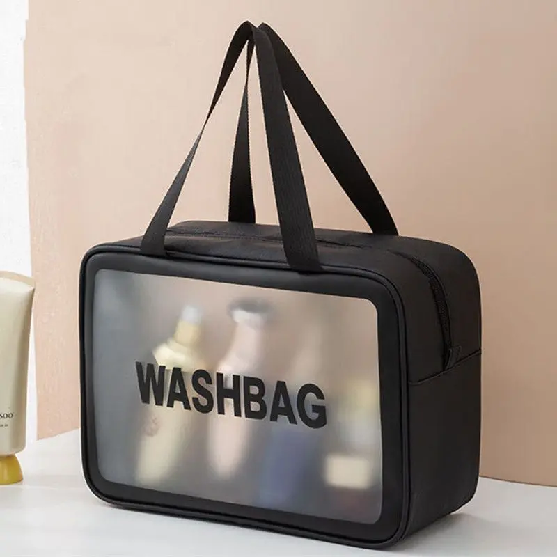 [ 30k People Collection] Makeup Storage Bag Ins Portable Toiletry Bag Cosmetics Handheld Large Capacity Waterproof Swimming Travel Storage Bag