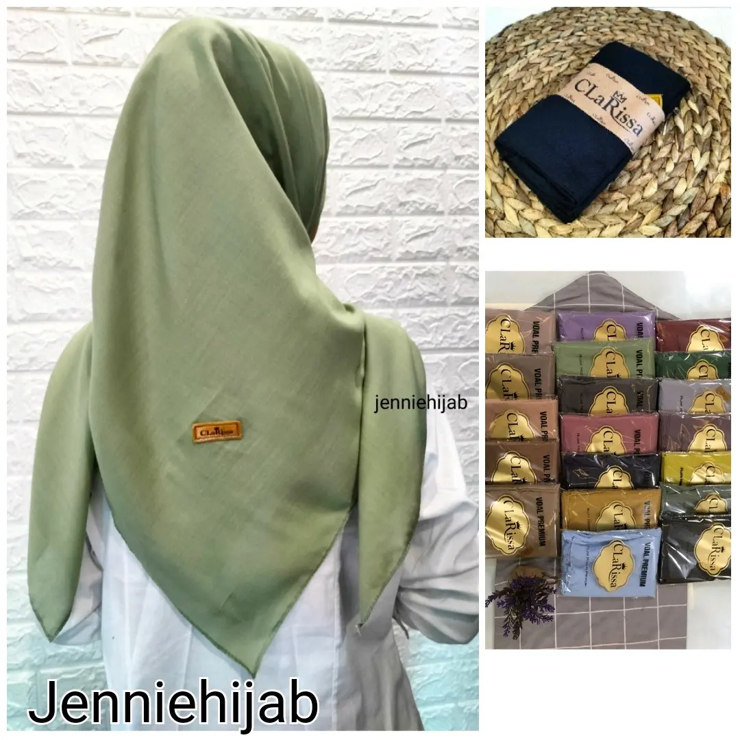 KERUDUNG VOAL PREMIUM SEGI EMPAT JILBAB CLARISSA