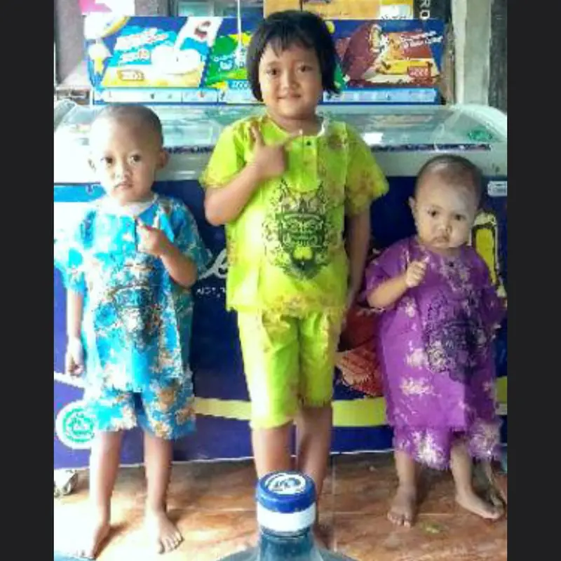 Setelan baju barong anak S M L XL - Kaos bali Lengan pendek Fashion Celana Motif 3