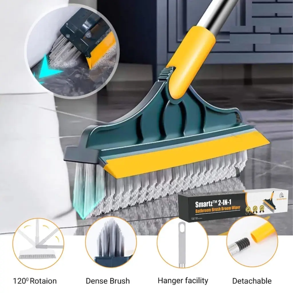 2in1 Cleaning Brush Bathroom Squeegee Kitchen Floor Scrub Washing Windows Tiles Cleaner Multipurpose