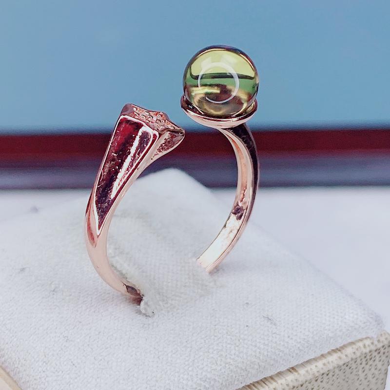 Premium Amber Blue Amber Women's Ring Star Inlaid Adjustable Open Finger Ring Casual Versatile Direct Sale 1