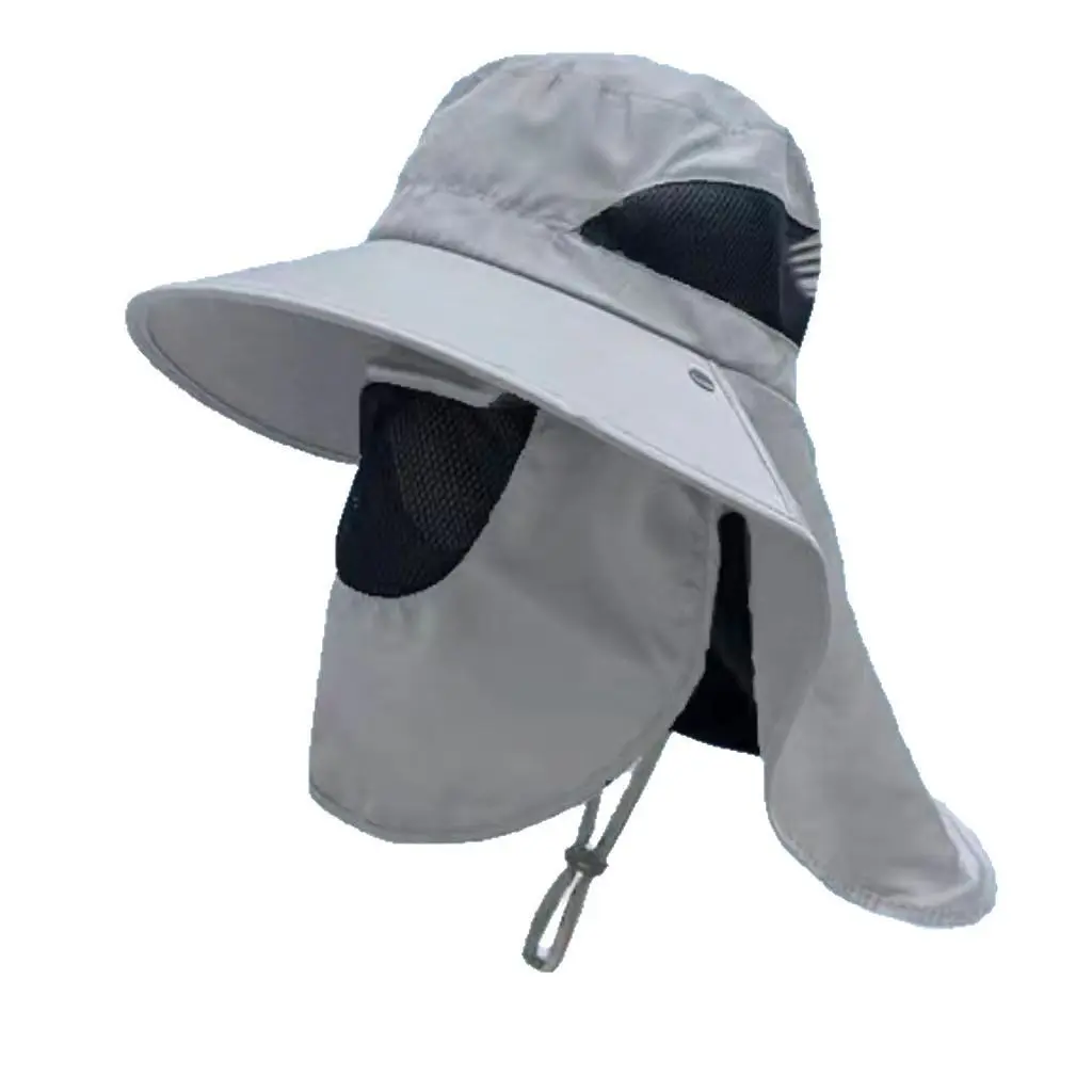 Men's Sunhat Sun-Proof Face Cover Fishing Hat Outdoor Breathable Shawl Sunshade Tourist Mountaineering Removable Bucket Hat
