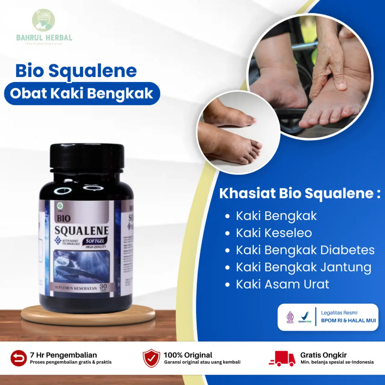 Bio Squalene Untuk Kaki Bengkak Keseleo Karena Diabetes jantung Asam Urat 30 Softgel