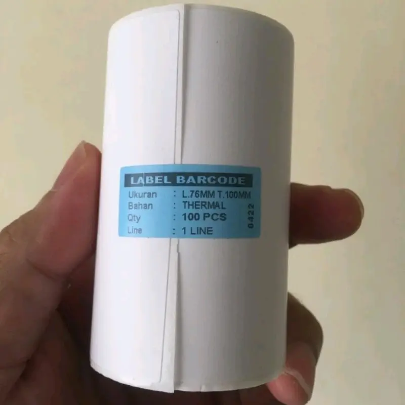 Sticker Label Thermal 76x100 mm 76x100 Core 0,5 1/2 inch - 80x100mm Cocok Semua Printer Thermal Barocde 1