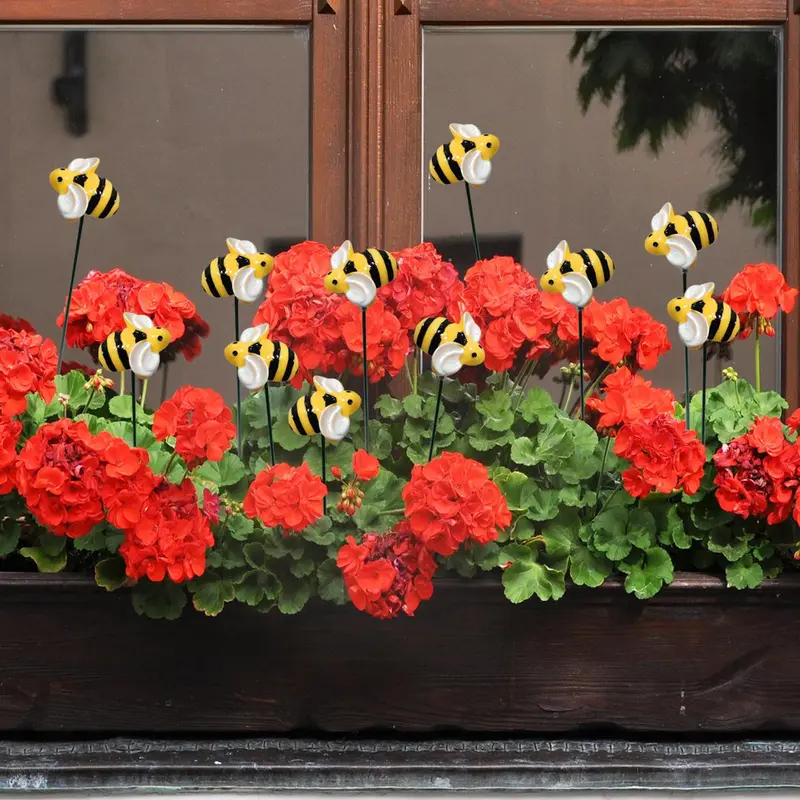 Random Color Daisy & Sunflower & Butterfly Design Garden Decoration, 10pcs/set Outdoor Garden Decoration, Landscape Yard Lawn Flower Pot Decoration, Decorative 6