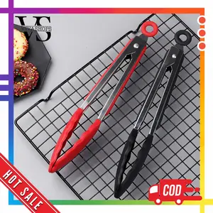 Tongs Food Stainless Silikon / Pencapit Kue Dan Gorengan / Penjepit Makanan
