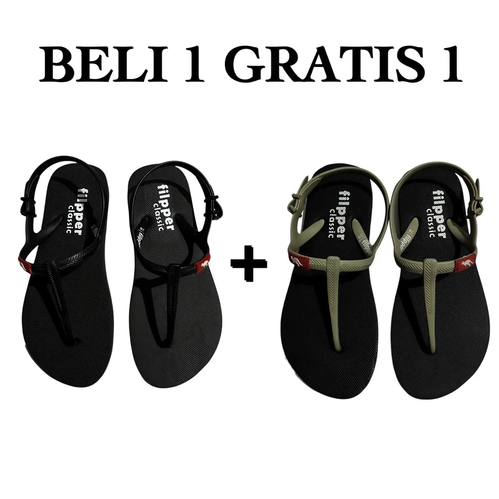 Filpper Strappy Sandal Sendal Jepit Japit Cewek Wanita Perempuan Premium Beli 1 Gratis 1