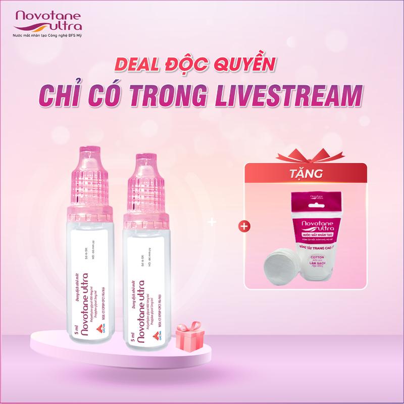   ĐỘC QUYỀN TRONG LIVESTREAM MUA 2 TẶNG 1  2 Nước Nhỏ Mắt Nhân Tạo Novotane Ultra 5ml Tặng Quà 