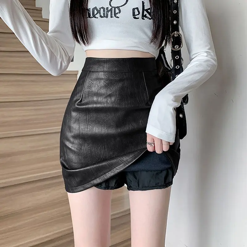 Váy Da Phong Cách Hàn Quốc, Phong Cách Tie-Dye Cổ Điển Cạp Cao, Váy Bó Chữ A, Thanh Lịch, Thiết Kế Đẹp, Thích Hợp Cho Mùa Thu Và Mùa Đông, 2025 Nữ Women 3
