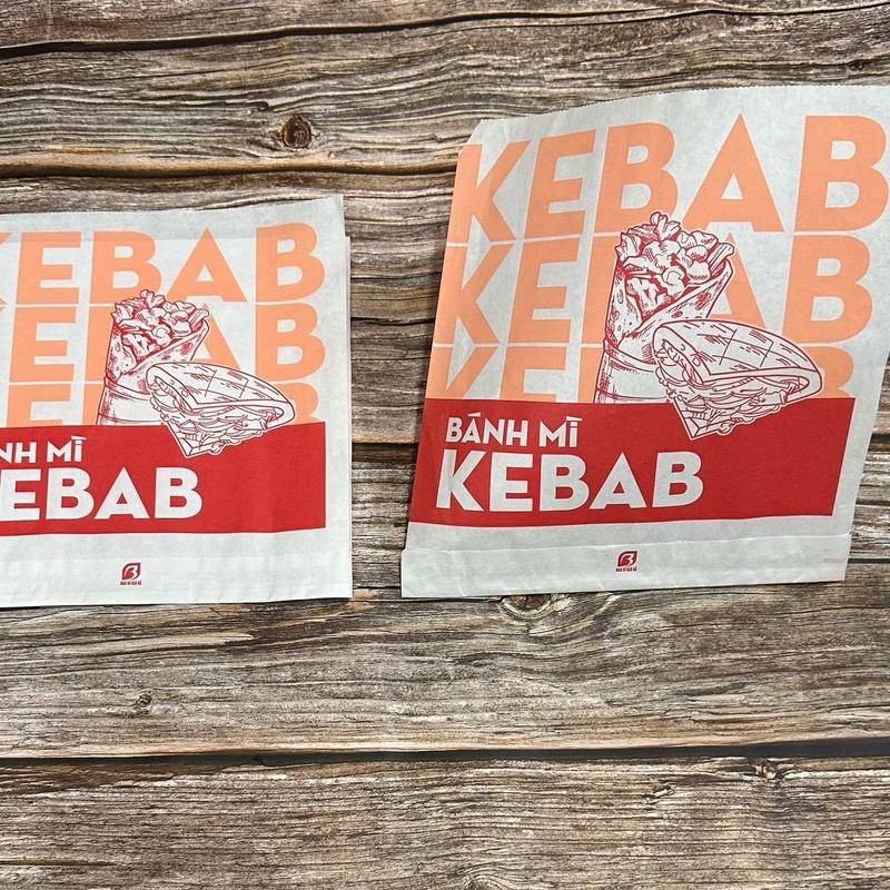 100 túi đựng bánh mì kebab in chữ đỏ 2