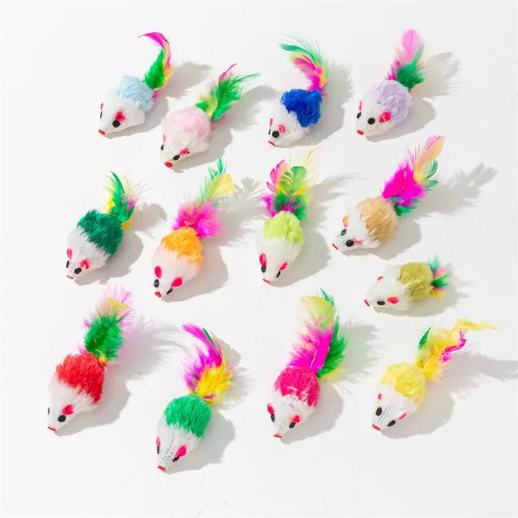 Funny Plush Cat Toy Soft Solid Interactive Mice Mouse Toys for Funny Kitten Pet Cats Playing Scratch Training Game Supplies