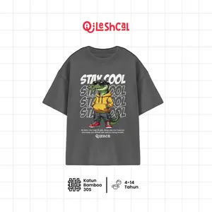 Qileshcal - Stay Cool Croco Swim Kaos Anak Unisex Bahan Cotton Bamboo