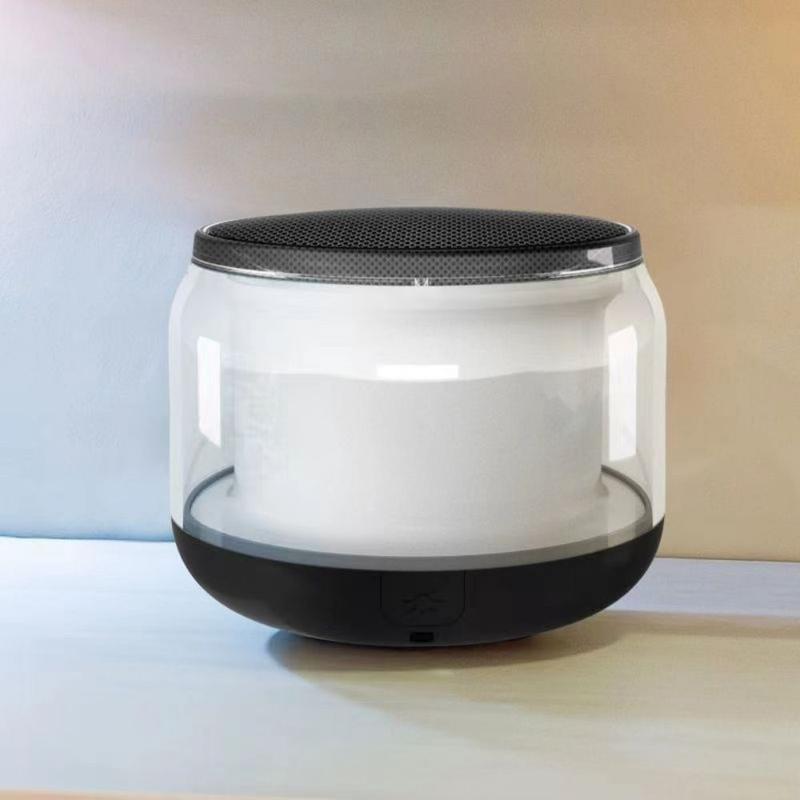 Product Introduction of RGB Night Light Audio Wireless Speaker 3D Stereo Sound Wireless Charger Multifunction Bluetooth Speaker ABS Mini 7