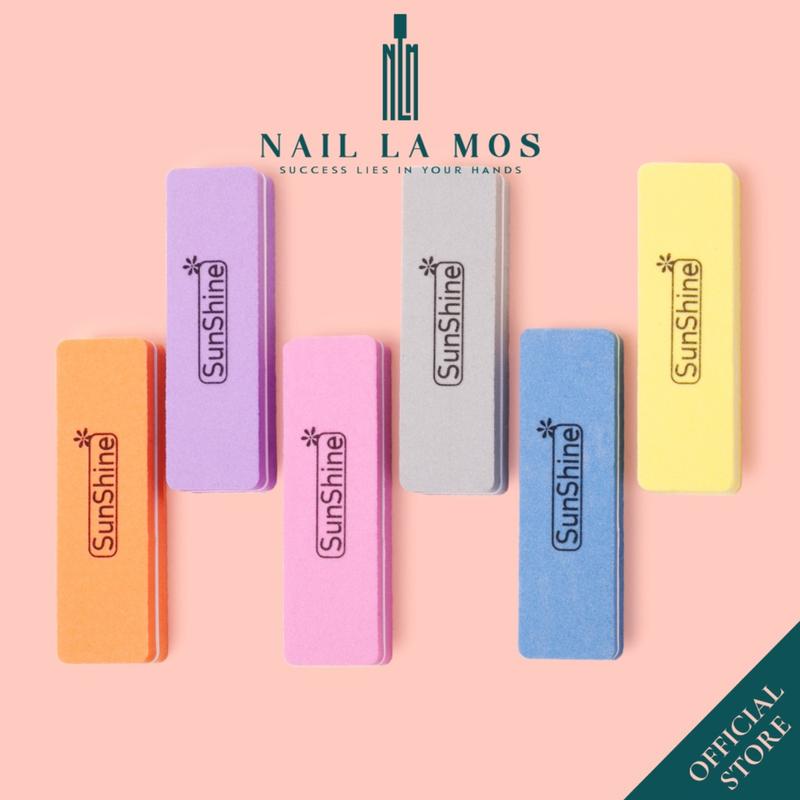 Phao mịn chà móng (buffer cát mịn) nhiều màu sắc hình chữ nhật dễ cầm chuyên dụng cho dân làm móng