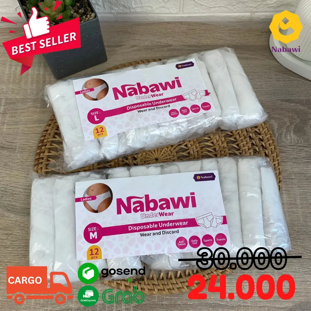Hedona Celana Dalaman Sekali Pakai Pria Wanita Disposable Underwear Semi Katun Dewasa CD Darurat Perlengkapan Haji dan Umroh