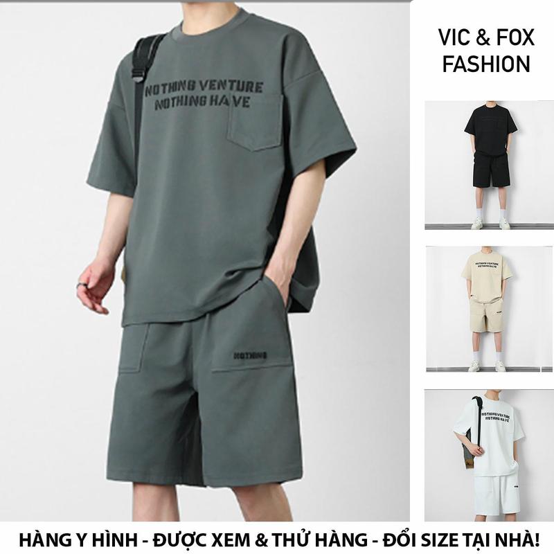 Bộ Đồ Nam Nữ Fox| Bộ hè nam big size 115kg Phong Cách Thể Thao| Đồ bộ Quần Áo mặc nhà chất cá sấu Hàn  Cao Cấp- Mã T1 Menswear Cotton Sơ Mi 1