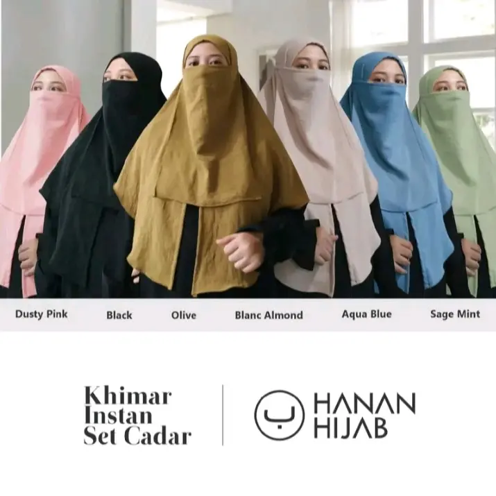 1 set kerudung dan cadar, hanan hijab