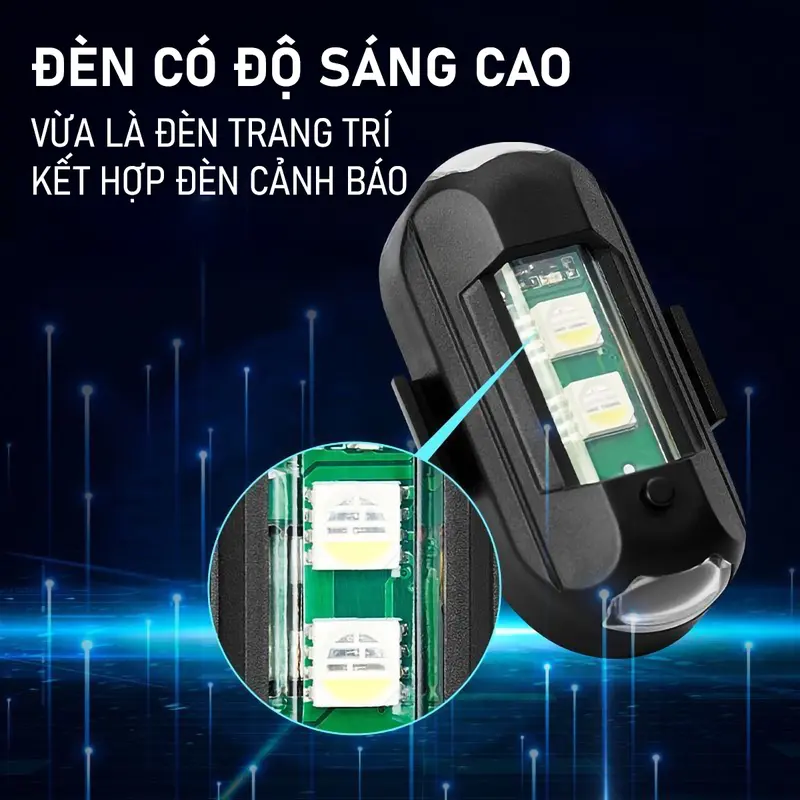 Đèn LED nháy 7 màu có điều khiển từ xa gắn trang trí xe máy, xe đạp, flycam... Sports Gắn Xe Đạp  Nam 3