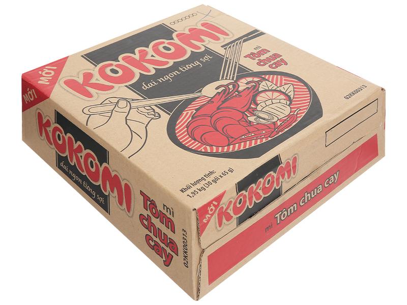  Thùng 30 gói Kokomi Tôm Chua Cay 65g - Sản phẩm chính hãng 