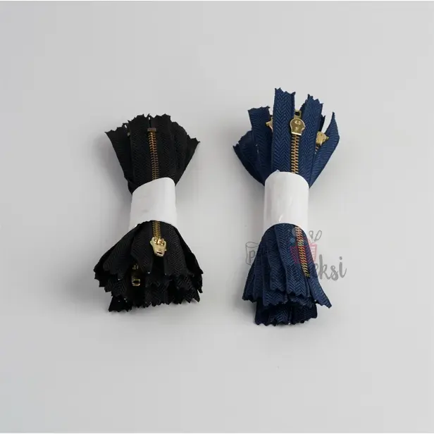 12 pcs Resleting Jeans Gigi Besi Emas 4" (10 cm)  Gigi #3 1