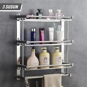 Rak Gantung Kamar Mandi Stainles Steel - Rak Sabun Handuk 1-3 Susun Rak Gantung