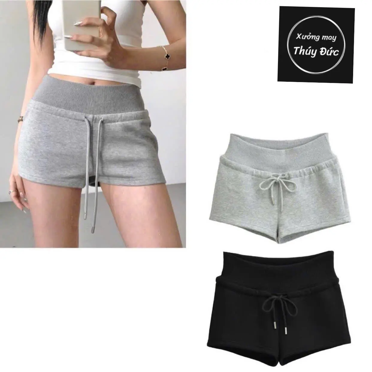 [ DEAL MỞ BÁN PHOM ÔM ] Quần Short Nữ  2 Da Kiếu Dáng Thể Thao, Cạp Cao Co Dãn , Chất liệu Vải Dày Dặn Phù Hợp Mặc Cho 4 Mùa.
