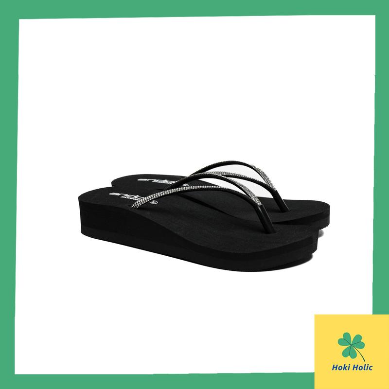 Ando Sandal Wedges Jepit Wanita - Ando Nice Blink Hitam 4