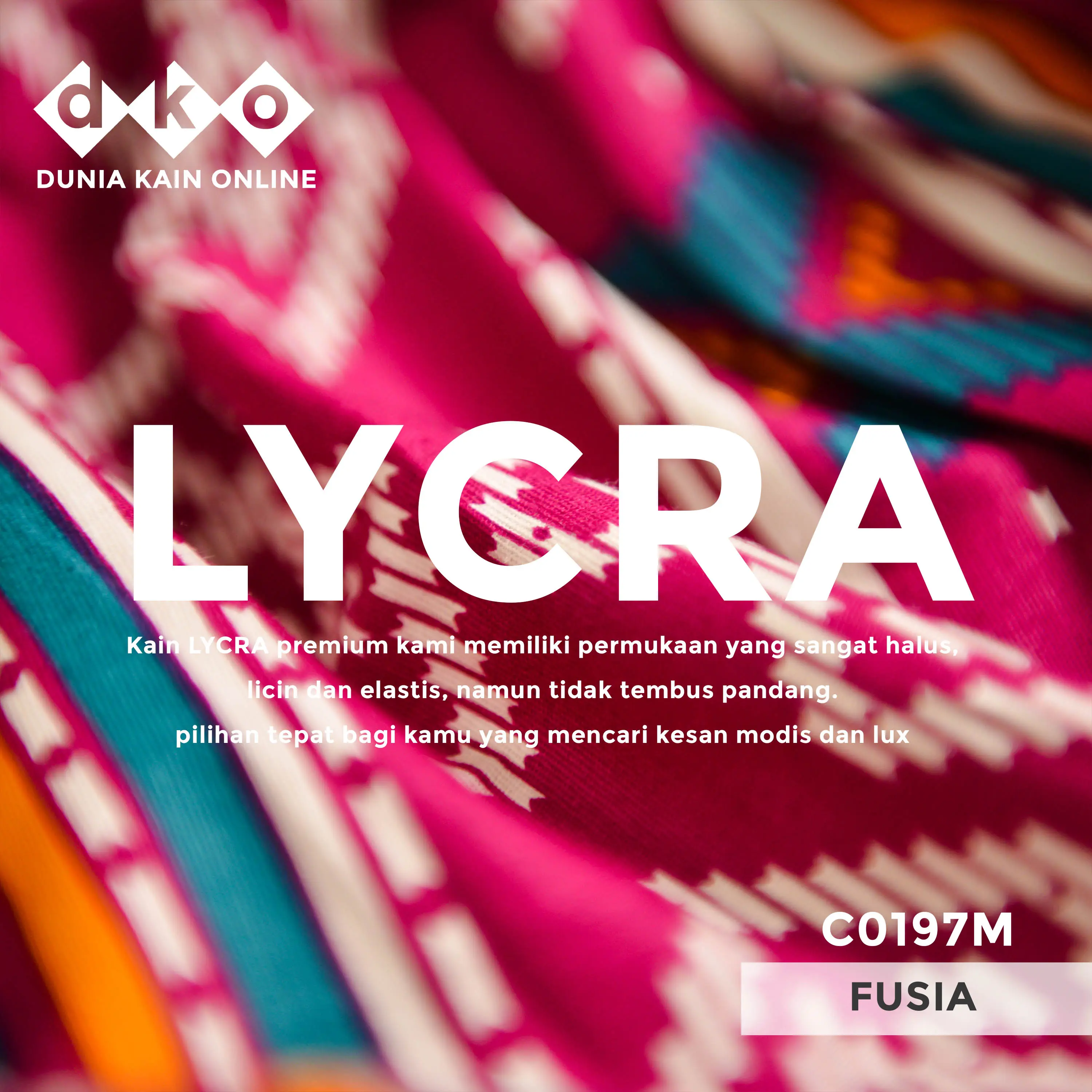 DKO Kain LYCRA Premium Cotton Stretch Fusia Motif Batik X Wajik