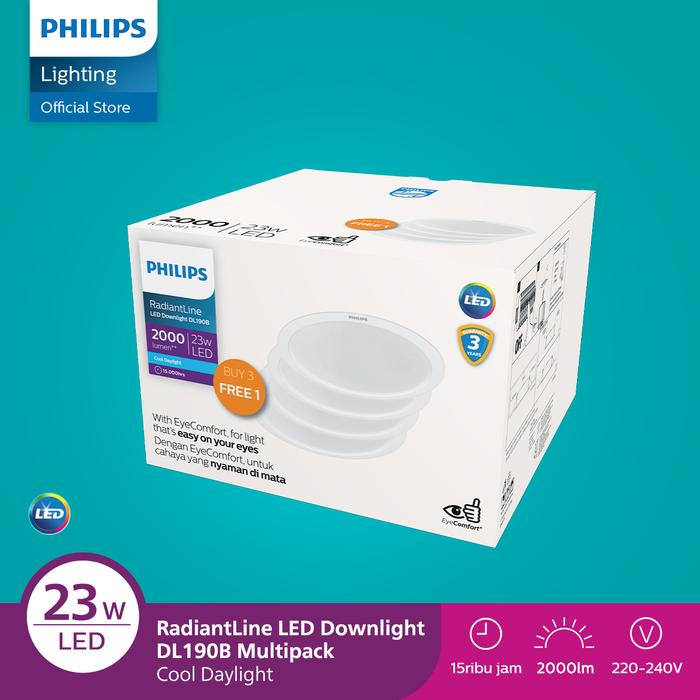 Gambar Lampu Philips Radiantline Downlight DL190B D200 23W 65K Putih dari Philips Lighting Indonesia Kota Administrasi Jakarta Utara Tokopedia