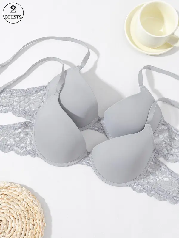Women's Solid Color Push Up Bra, Comfortable Breathable Underwire Bra, Lingerie Top for Women, Bra Sets 1