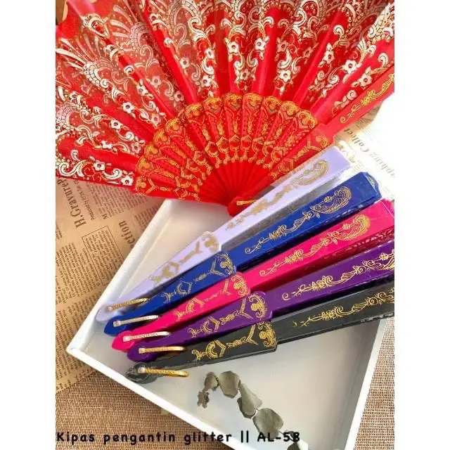 Kipas Pengantin Glitter Kipas Lipat Souvernir