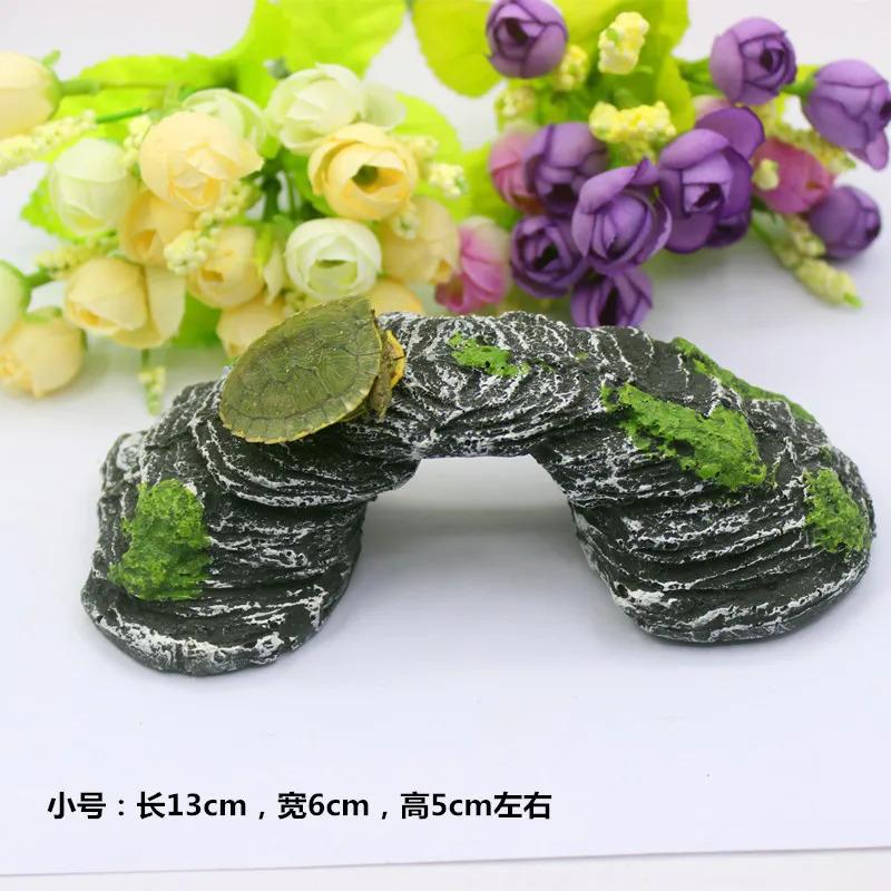 Product Introduction of Turtle sunbathing platform climbing platform Resin crafts Stone bridge Fish tank landscaping Turtle tank decoration Size size 9
