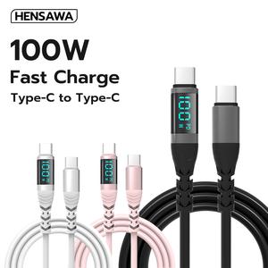 HENSAWA รุ่น US3117 สายชาร์จเร็ว PD 100W ชนิด TypeC ถึง TypeC พร้อมชิป E-Marker สายแสดงผลแบบดิจิตอล USB2.0 ถ่ายโอนข้อมูล 480Mbps Cable แล็ปท็อป โทรศัพท์