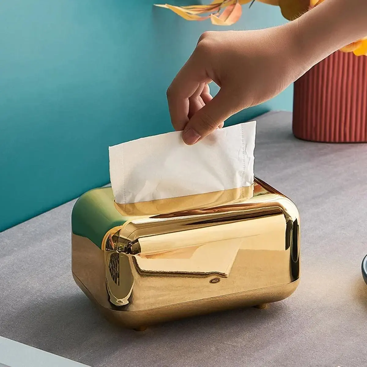 Luxury Tissue Boxes Paper Napkin Holder Desk Tissue Case Craft Organizer Kitchen Tissue Box