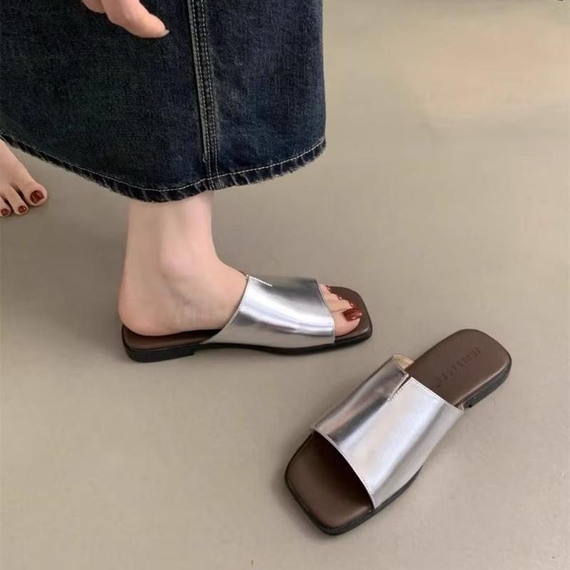 (CHON LUI SIZE)DéP Giày Đi Biển Nữ Dép PU Nhẹ Đế Mềm Giày Lật Phù Hợp Với Tất Cả Trận Đấu (S003) 1