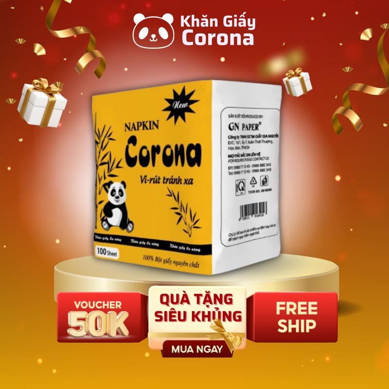 [KHO HCM] [LIVESTREAM] COMBO 10 GÓI KHĂN GIẤY ĂN 100 TỜ CORONA SIÊU TIỆN LỢI