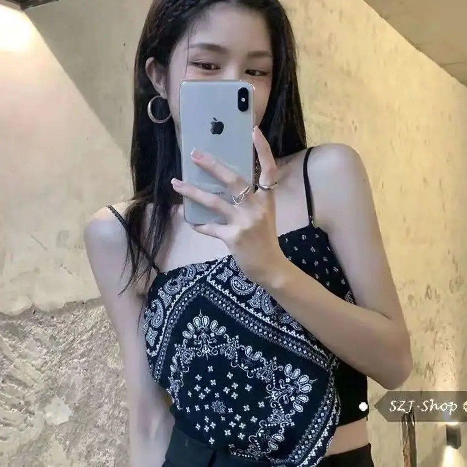 [1534 People Collection] Camisole Vest for Women, 2021 New Summer Outerwear Trendy Internet Celebrity Design Sense Ethnic Style Hot Girl Top Ins