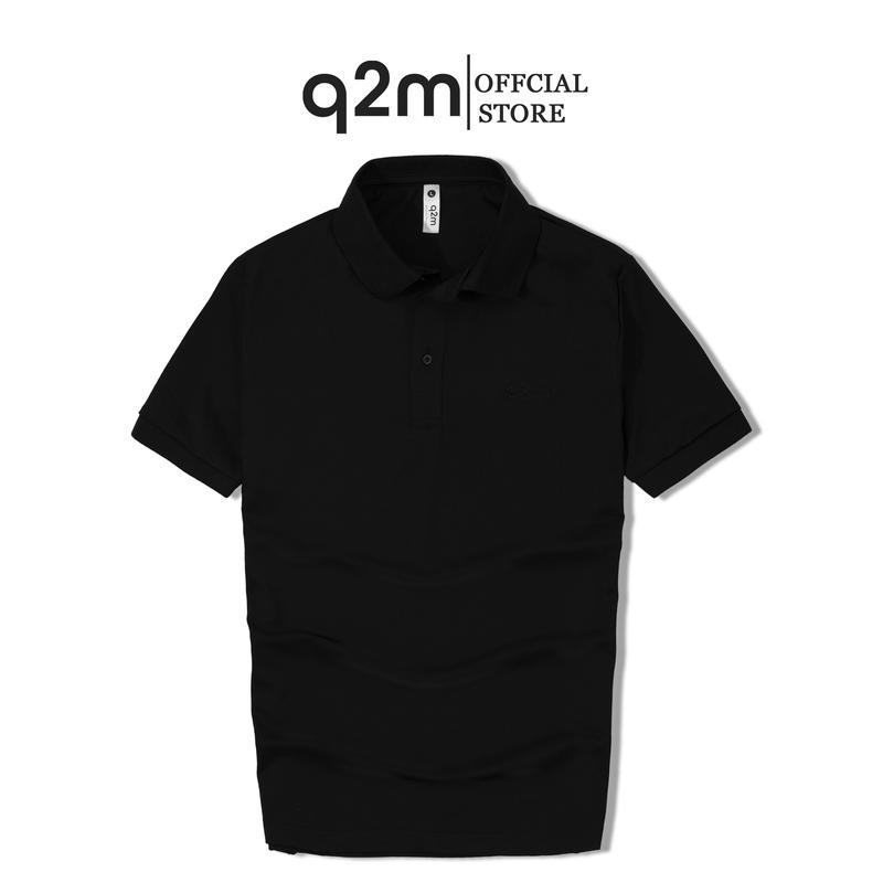 Áo phông Polo nam Q2M mã APL017 trơn đen .